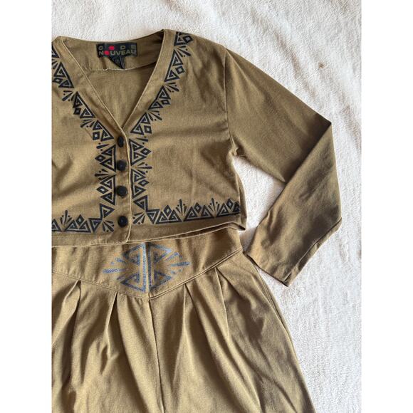 Vintage Code Nouveau 2 Pc Green Outfit Size Small 90's - Picture 3 of 9